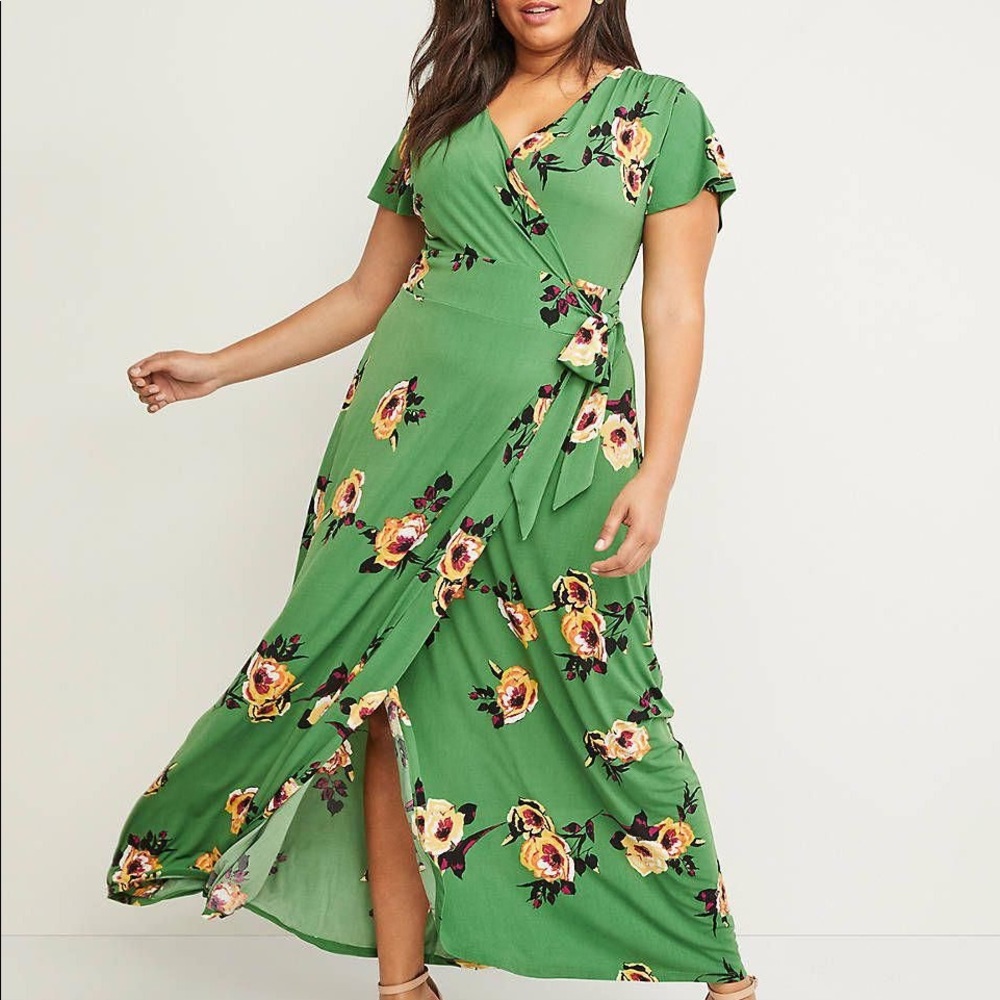 Lane Bryant Floral Wrap Maxi Dress